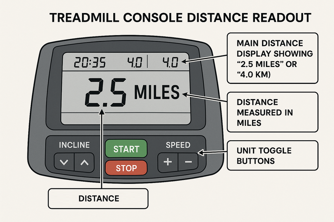 how to read the distance on a treadmill