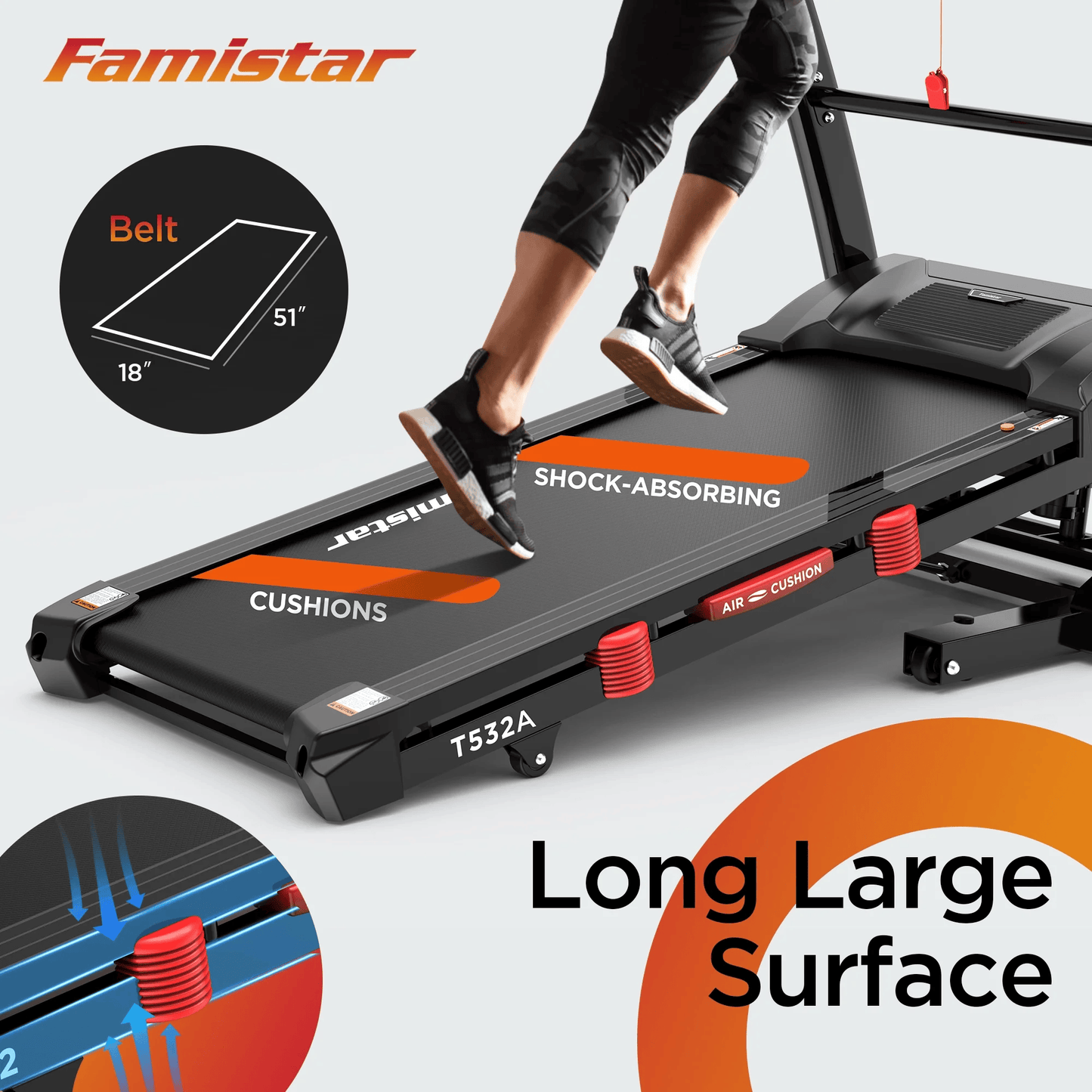 Folding Electric Treadmill for Home Gym – Portable Running & Walking Machine with Adjustable Incline, Smart APP Control, 64 Workout Programs, 300 lb Capacity, Bluetooth Speakers, 7.5MPH Speed