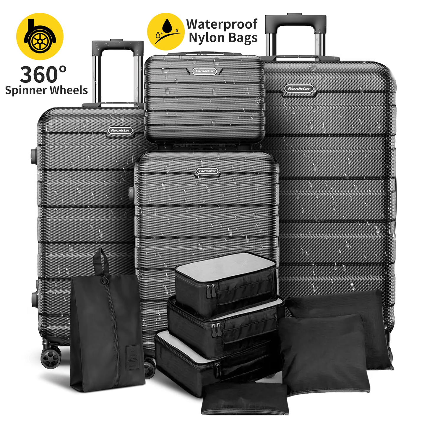 Luggage 11 Piece Set,Lightweight Carry On Luggage Suitcase Set with TSA Lock & Spinner Wheels Hardside Luggage Set