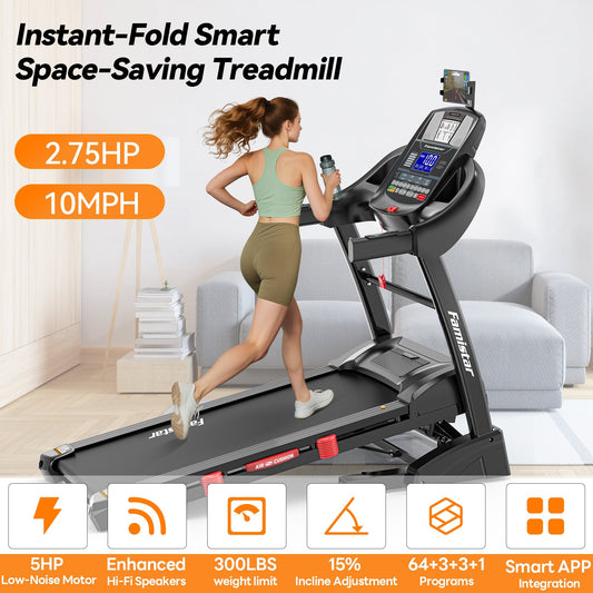 Famistar.life fitness app displayed on smartphone screen during indoor workout