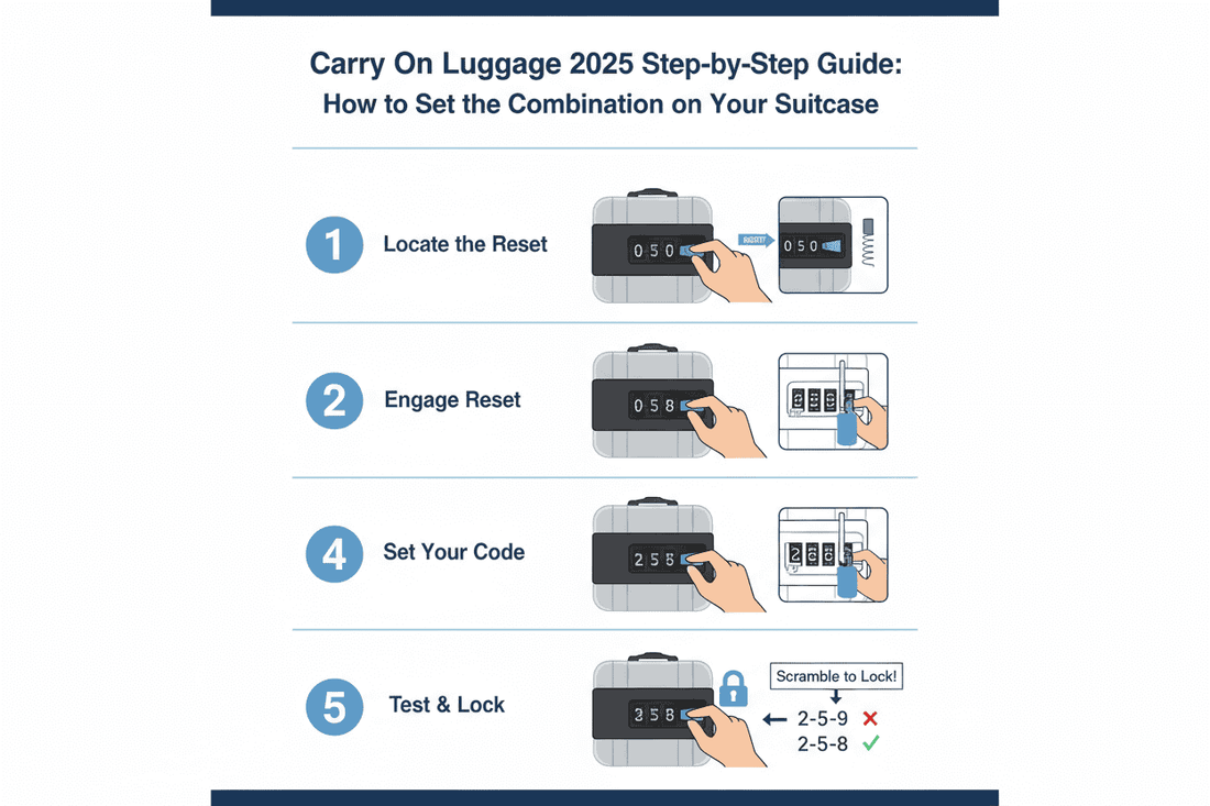 Carry On Luggage 2025 Step‑by‑Step Guide: How to Set the Combination on Your Suitcase