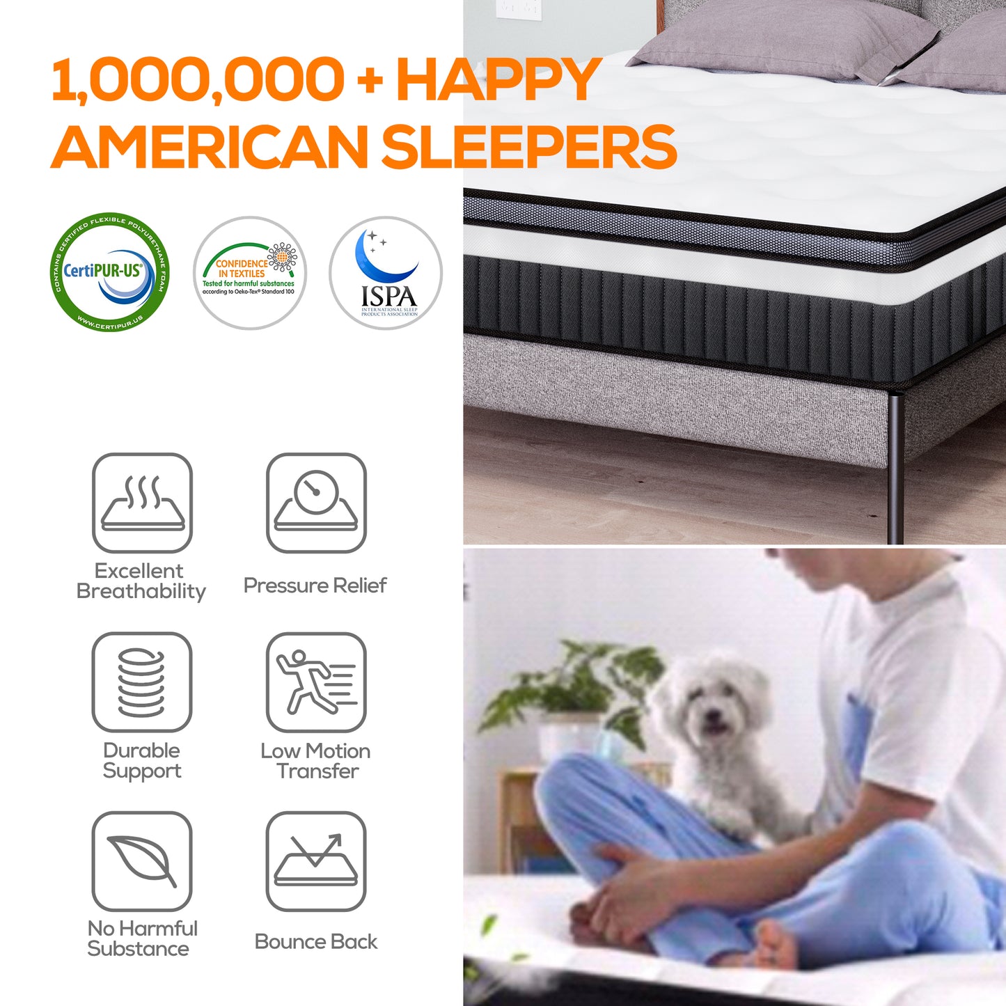 Queen Size Mattress, Famistar 14 Inch Memory Foam Mattress in a Box, Individual Innerspring hybrid Queen Bed Mattress, Medium Firm, CertiPUR-US Certified
