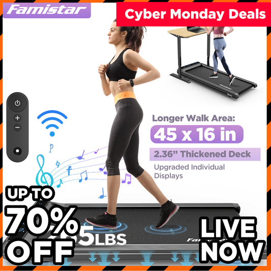 Cyber Monday & Black Friday Deals | Famistar Walking Pad Treadmill with Remote Control,Under Desk Treadmill for Home&Office