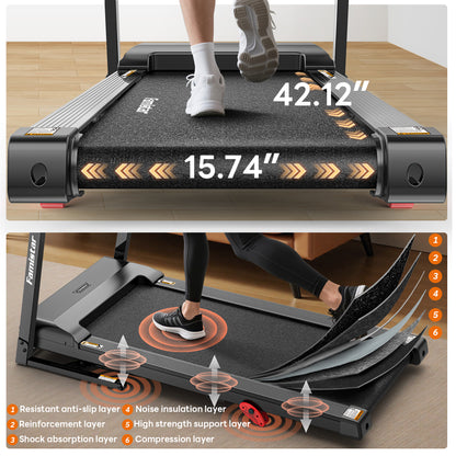 Famistar T70 | Compact Treadmill for At-Home Jogging Running Walking with Manual Incline – Space-Saving, Quiet & Easy to Use for Home & Office Fitness, Cardio Workouts