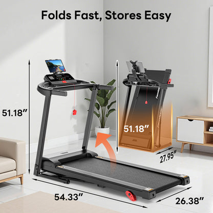Famistar T70 | Compact Treadmill for At-Home Jogging Running Walking with Manual Incline – Space-Saving, Quiet & Easy to Use for Home & Office Fitness, Cardio Workouts