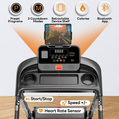 Famistar T70 | Compact Treadmill for At-Home Jogging Running Walking with Manual Incline – Space-Saving, Quiet & Easy to Use for Home & Office Fitness, Cardio Workouts