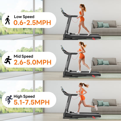 Famistar T70 | Compact Treadmill for At-Home Jogging Running Walking with Manual Incline – Space-Saving, Quiet & Easy to Use for Home & Office Fitness, Cardio Workouts