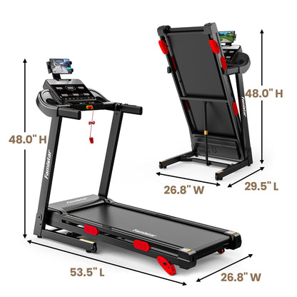 3.65HP 9MPH Treadmill for Home, 330LBS Capacity, Folding Treadmill w/ Incline & 105 Programs, Virtual Run with APP Control, Air damping System, Portable Exercise Equipment for Jogging Walking