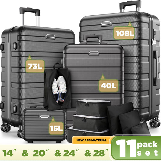 Famistar 11-piece luggage set with TSA combination lock