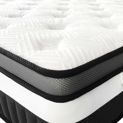 Famistar 14 inch King Hybrid Mattress – Memory Foam & Spring, Medium Firm with Strong Support & Pressure Relief, CertiPUR-US