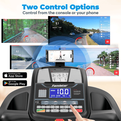 Famistar Electric Foldable Treadmill 4.9HP – Home Gym Running Machine with Auto Incline and Quiet Motor