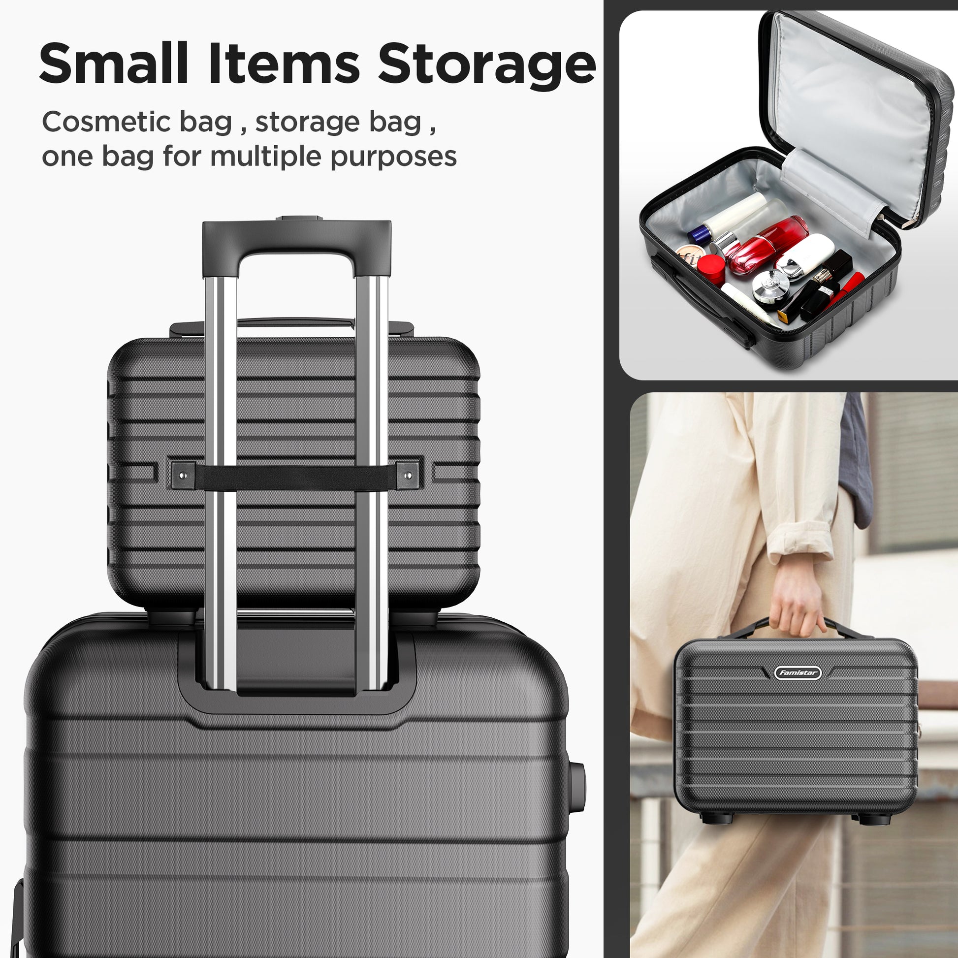 Luggage 11 Piece Set,Lightweight Carry On Luggage Suitcase Set with TSA Lock & Spinner Wheels Hardside Luggage Set 14in/20in/24in/28in(Black)