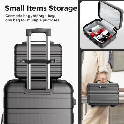 Luggage 11 Piece Set,Lightweight Carry On Luggage Suitcase Set with TSA Lock & Spinner Wheels Hardside Luggage Set 14in/20in/24in/28in(Black)