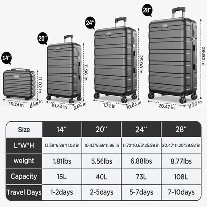 28", 24", 20" spinner suitcases with carry-on bag - Black Friday deals luggage set