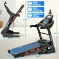 Folding Electric Treadmill for Home Gym – Portable Running & Walking Machine with Adjustable Incline, Smart APP Control, 64 Workout Programs, 300 lb Capacity, Bluetooth Speakers, 7.5MPH Speed