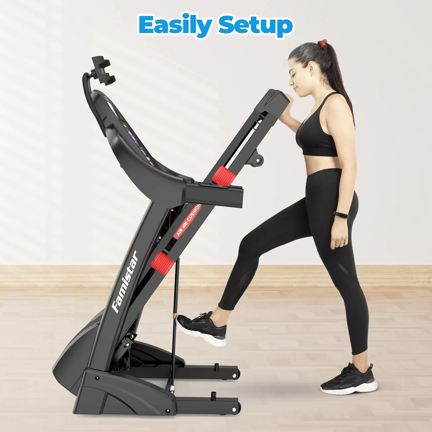 Folding Electric Treadmill for Home Gym – Portable Running & Walking Machine with Adjustable Incline, Smart APP Control, 64 Workout Programs, 300 lb Capacity, Bluetooth Speakers, 7.5MPH Speed