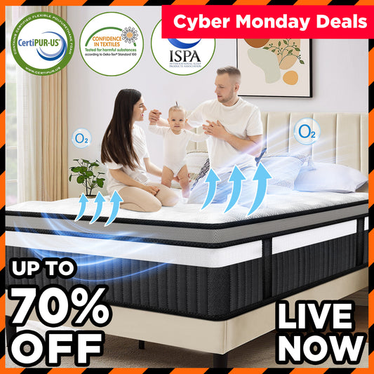 Cyber Monday & Black Friday Deals |  Famistar King Mattress 14 inch Mattress King Size, Cooling Memory Foam Mattress in a Box, Medium-Firm for Pressure Relief&Cooler Sleep, CertiPUR-US