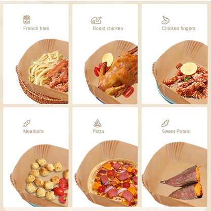 Famistar 100pcs air fryer paper liners square disposable non-stick oil-proof