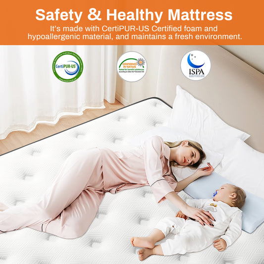 King Mattress, Famistar 14 Inch Memory Foam Mattress King Size, Innerspring Hybrid King Bed Mattress in a Box Medium Firm with Motion Isolation & Strong Support & Pressure Relief, CertiPUR-US