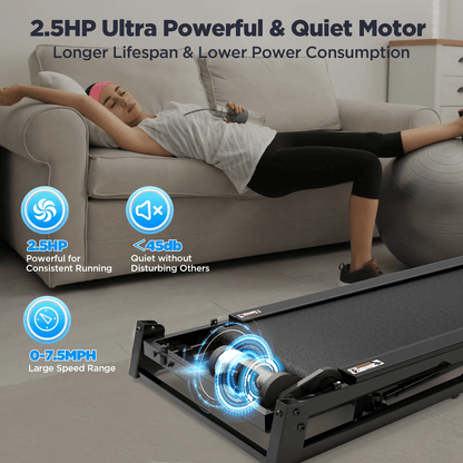 Famistar Folding Treadmill with Incline & App Control – Compact 2.6HP Electric Running Machine for Home, 7.5MPH Speed, 301 lbs Capacity, HiFi Bluetooth Speakers