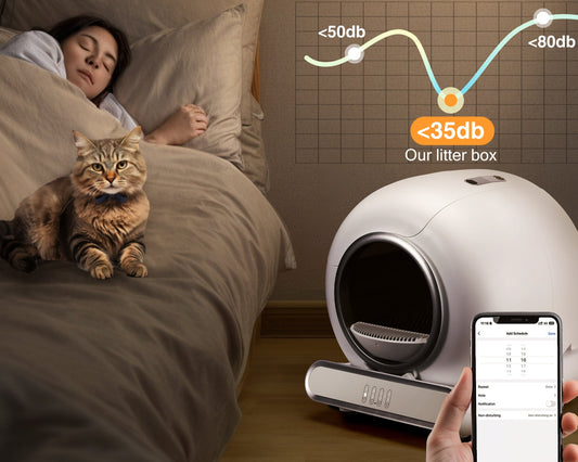 Self Cleaning Cat Litter Box, Automatic Cat Litter Box with APP Control and Odor Removal Robot with Liner, 2.4G Wifi App Control, Sensor Safety Protection for Multi Cats