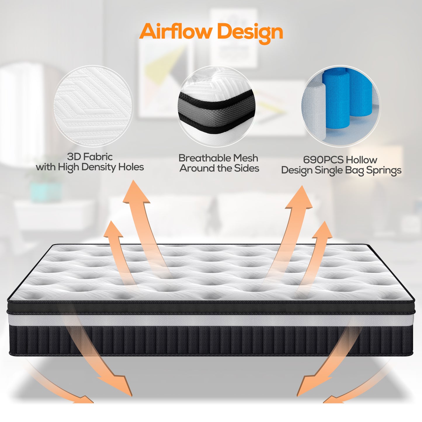 Famistar 14-Inch Queen Hybrid Mattress – Memory Foam & Springs