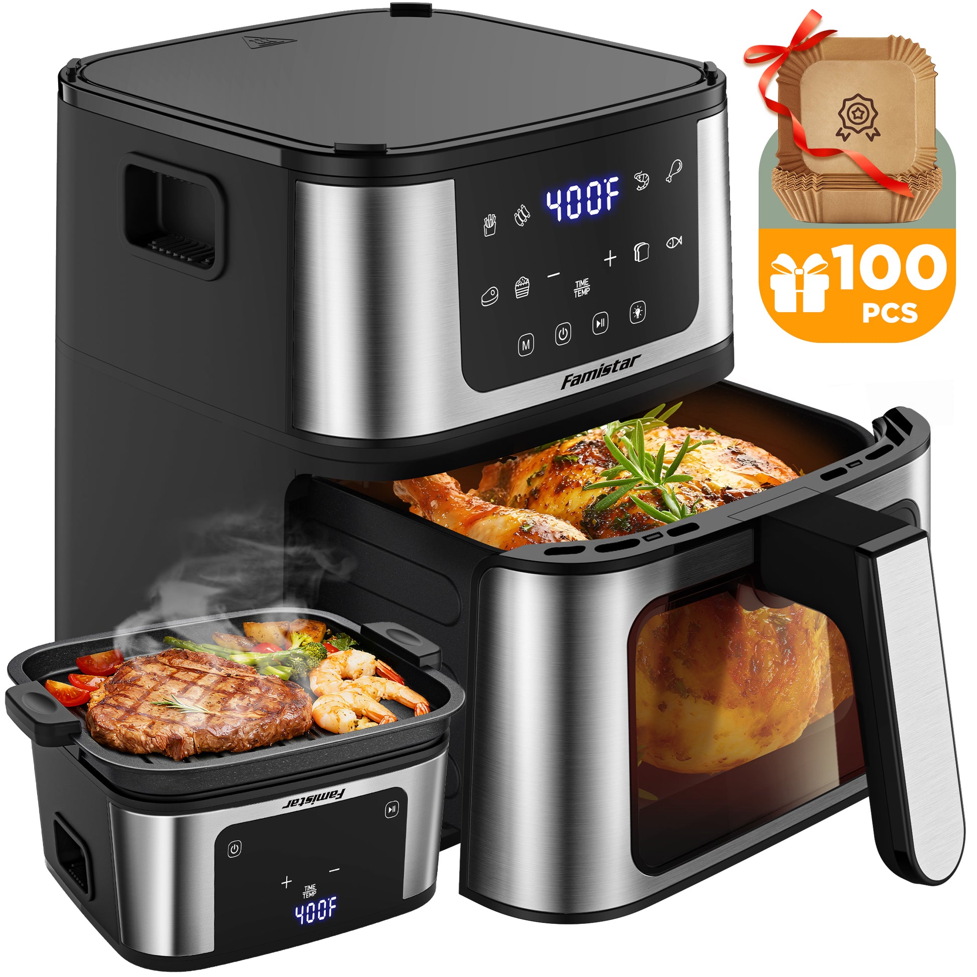 Famistar Air Fryer & Grill Combo 7Qt — Dual Cooking for Crispy, Juicy, Healthy Family Meals | Famistar Official Website | famistar.net