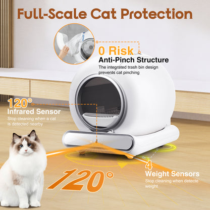Famistar EcoSmart Cat Litter Box 65+9L — Automatic Self-Cleaning, Odor Removal, Quiet & Energy-Saving | Famistar Official Website | famistar.net