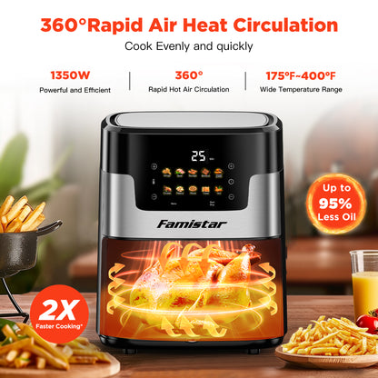 Famistar HealthyCrisp 7.5QT Air Fryer — Oilless 10-in-1 Cooking System for Crispy, Guilt-Free Meals | Famistar Official Website | famistar.net
