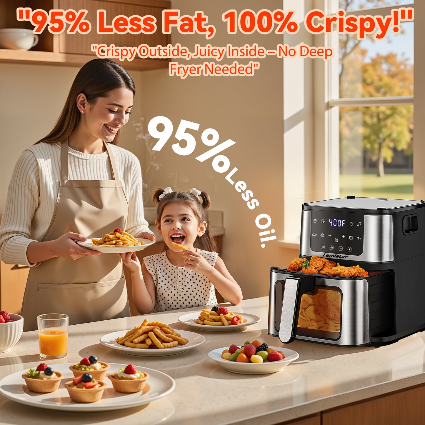 Famistar HealthyCrisp Air Fryer Grill 7Qt — Oil-Free Cooking for Fit Families | Famistar Official Website | famistar.net