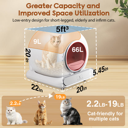 Famistar Pet Care Robot — Large Self-Cleaning Cat Litter Box with Smart Sensor, APP Control & Odor Removal