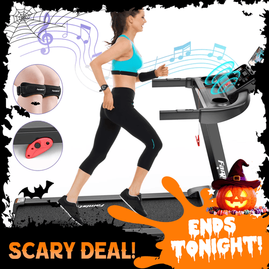 Famistar Folding Treadmill for Home – compact electric running machine with brushless motor, high speed, Bluetooth speakers, studio-style incline – 2025 Halloween & Black Friday deal with huge savings