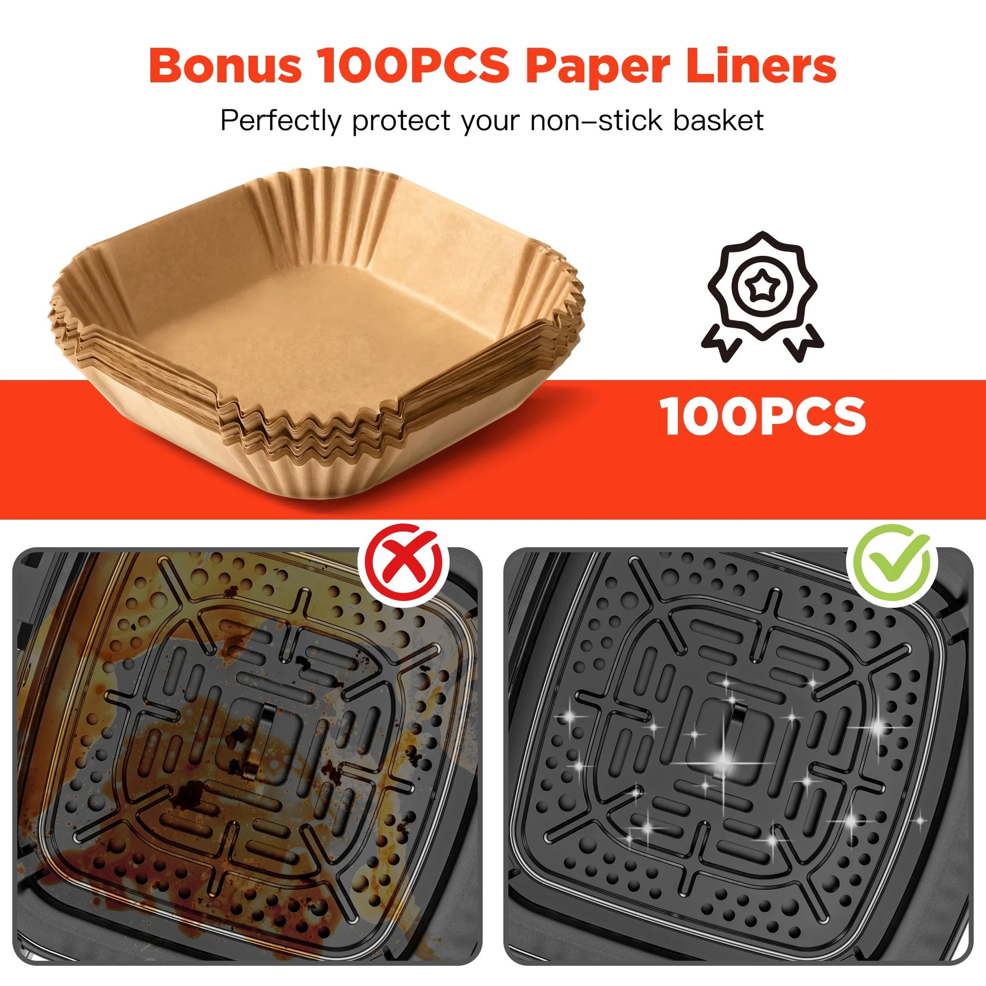 Famistar Air fryer paper liners square oil-proof heat-resistant