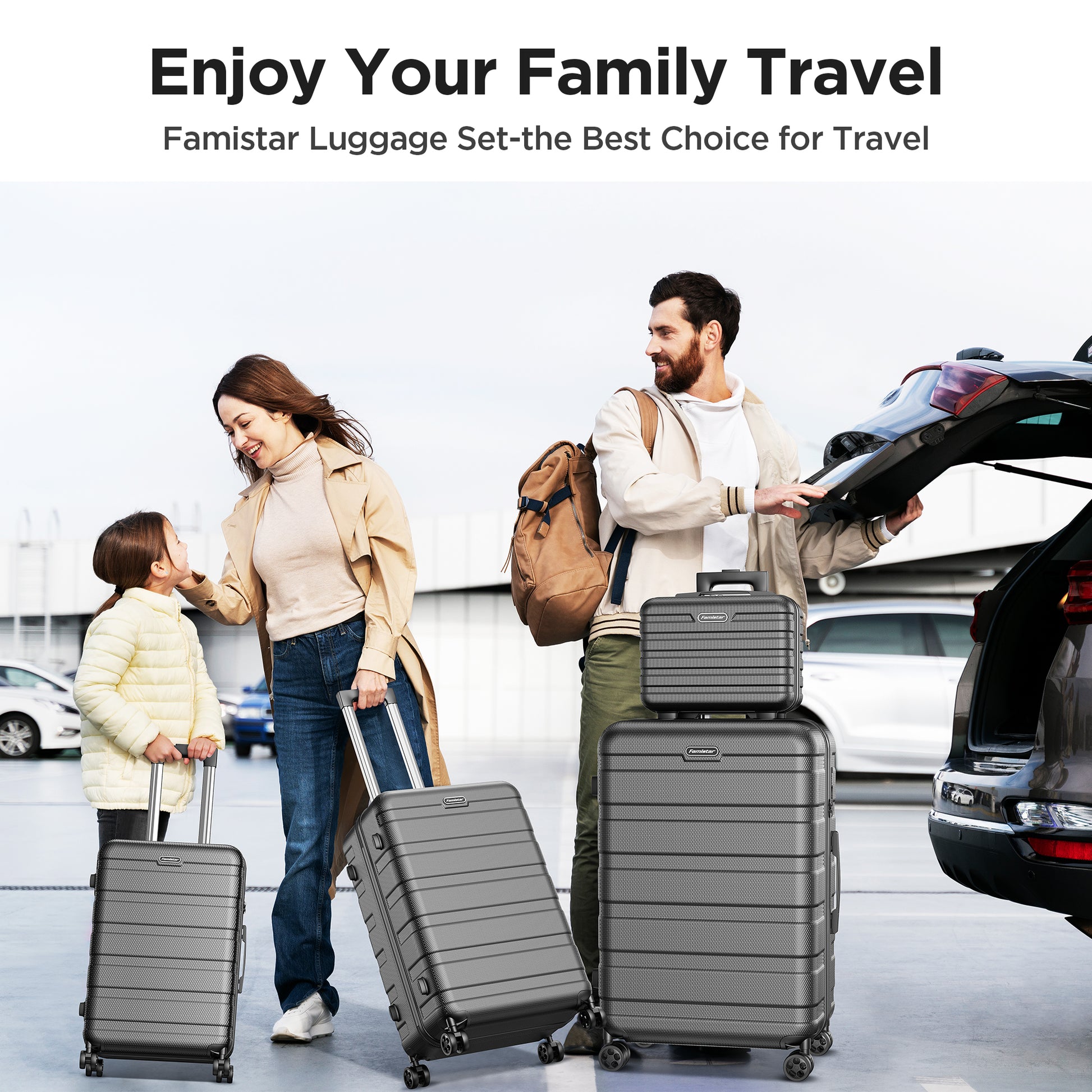 Luggage 11 Piece Set,Lightweight Carry On Luggage Suitcase Set with TSA Lock & Spinner Wheels Hardside Luggage Set 14in/20in/24in/28in(Black)