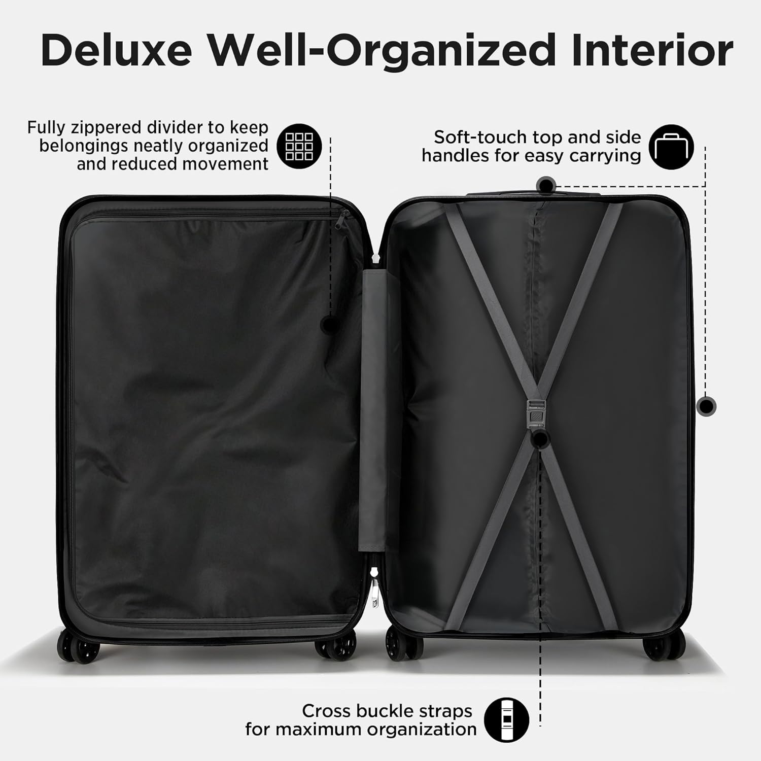 Newly-arrived! $98.99 Time-limited Offer! 11-Piece Luggage Set, Durable ABS Hard Case Suitcase Set with Spinner Wheels, Combination Lock, Lightweight Carry On Suitcase for Travel, Adjustable Handle