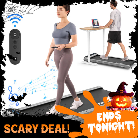 Famistar Running Walking Pad 2-in-1 Under Desk Treadmill, compact home and office treadmill with LCD display and remote control, 2025 Halloween and Black Friday special discount